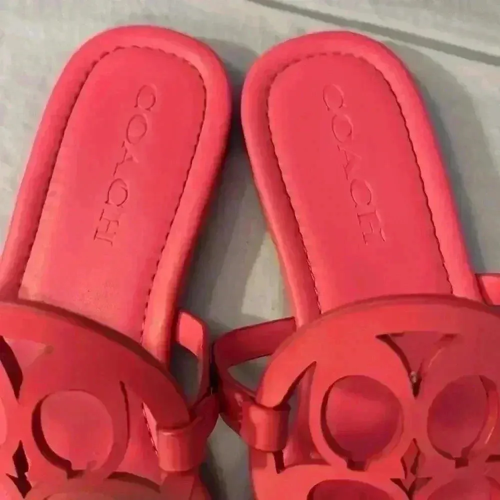 Coach Pink Leather Sandals - Image 2