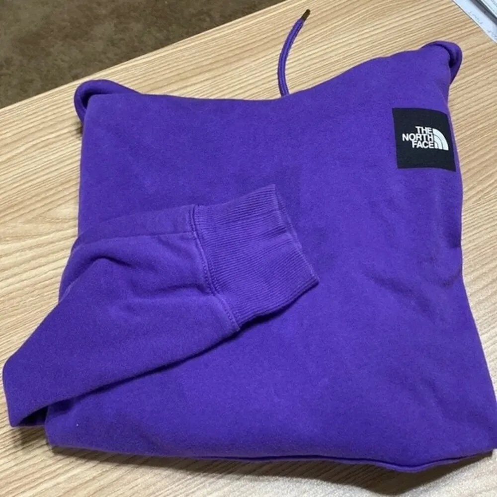 The North Face Purple Long Sleeve Graphic Logo Print Hoody Sweatshirt Sweater L - Image 4