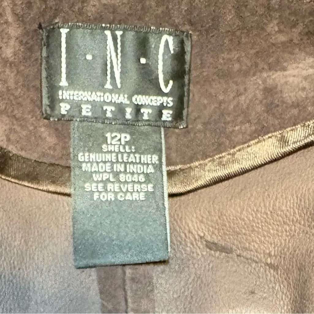 INC International Concepts Vintage Y2K Chocolate Suede Leather Flare Pants - Image 3