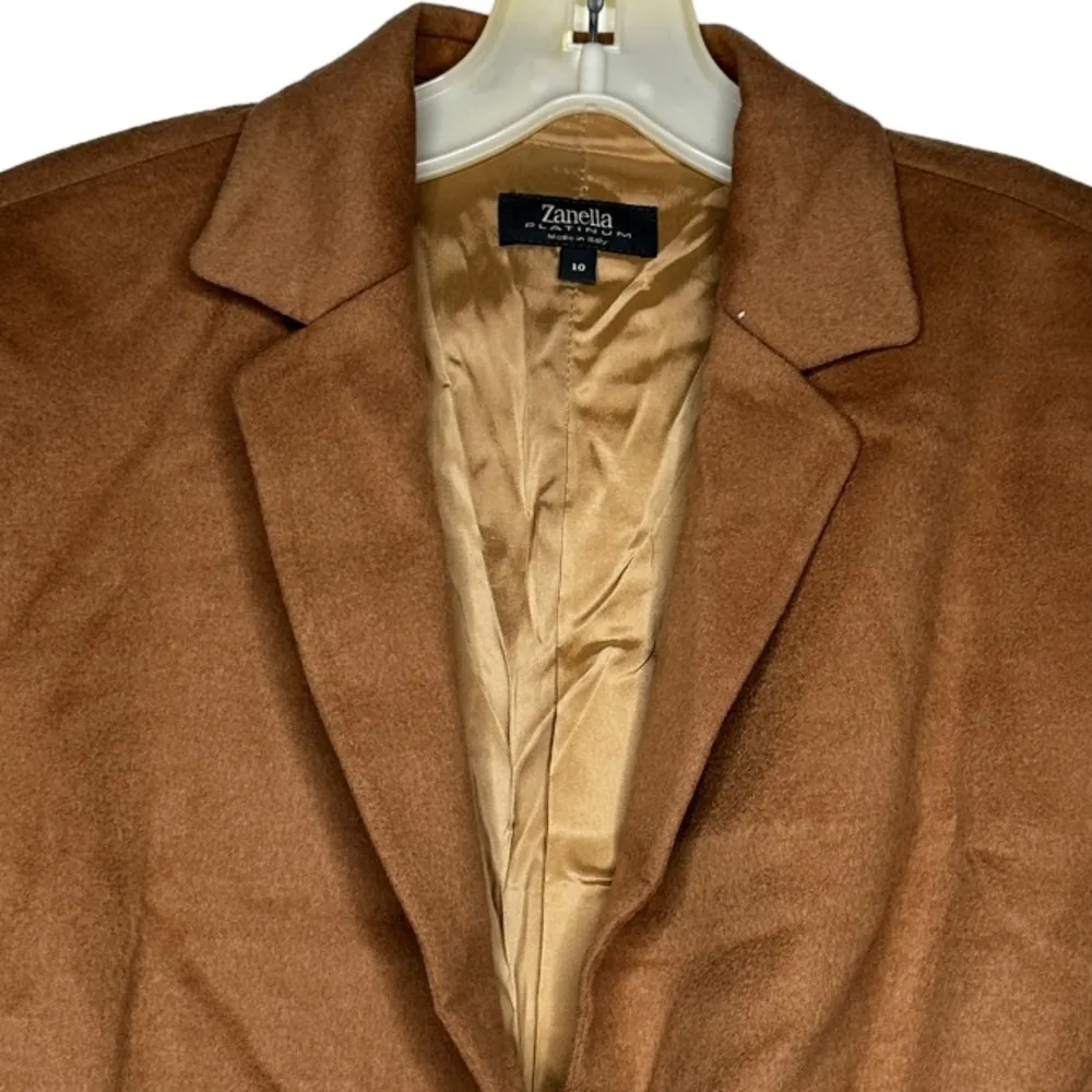 Vintage Zanella‎ Made in Italy Blazer Brown Size 10 - Image 2