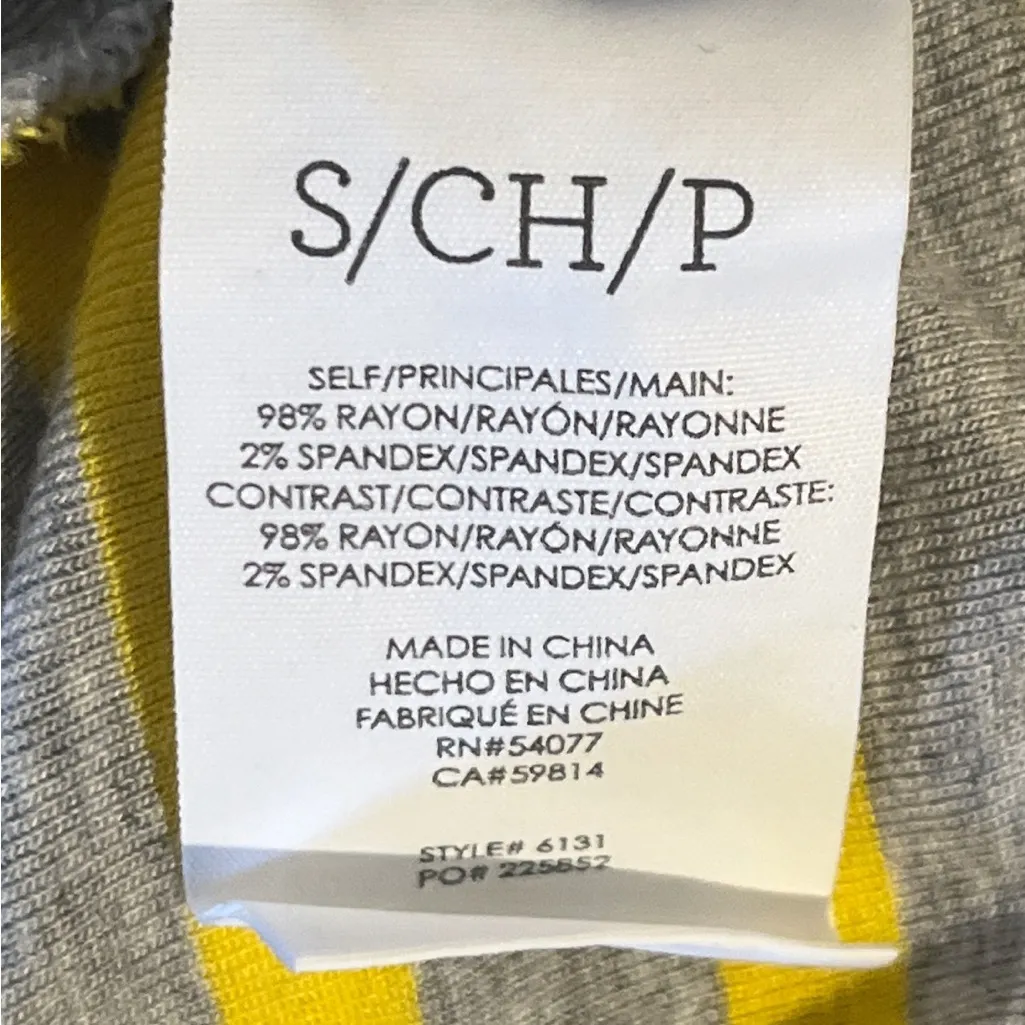 CABI Cruise Knit Tee Gray Yellow Striped Cruise Knit Tee Oversized Top Small - Image 9