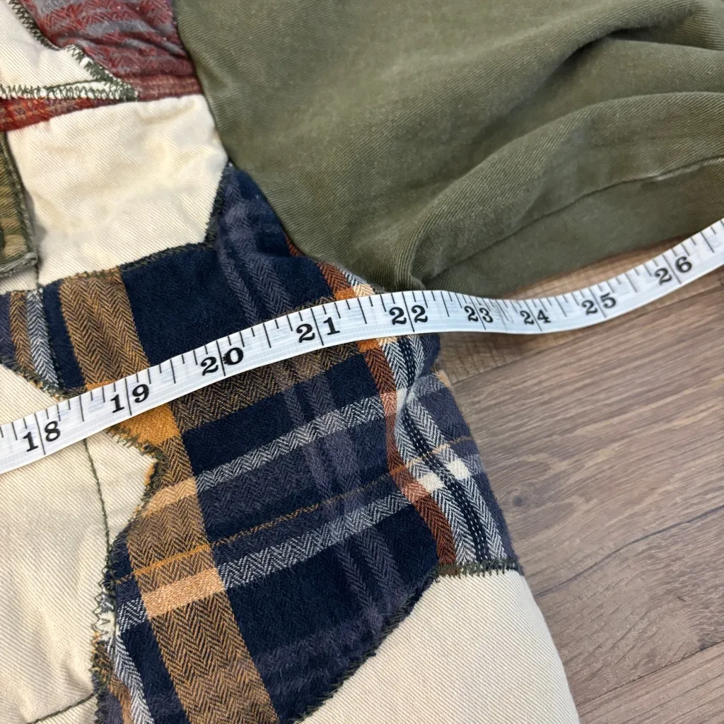 Free People  We The Free City Star Patch Plaid Button Up Patchwork Quilt Jacket - Image 10