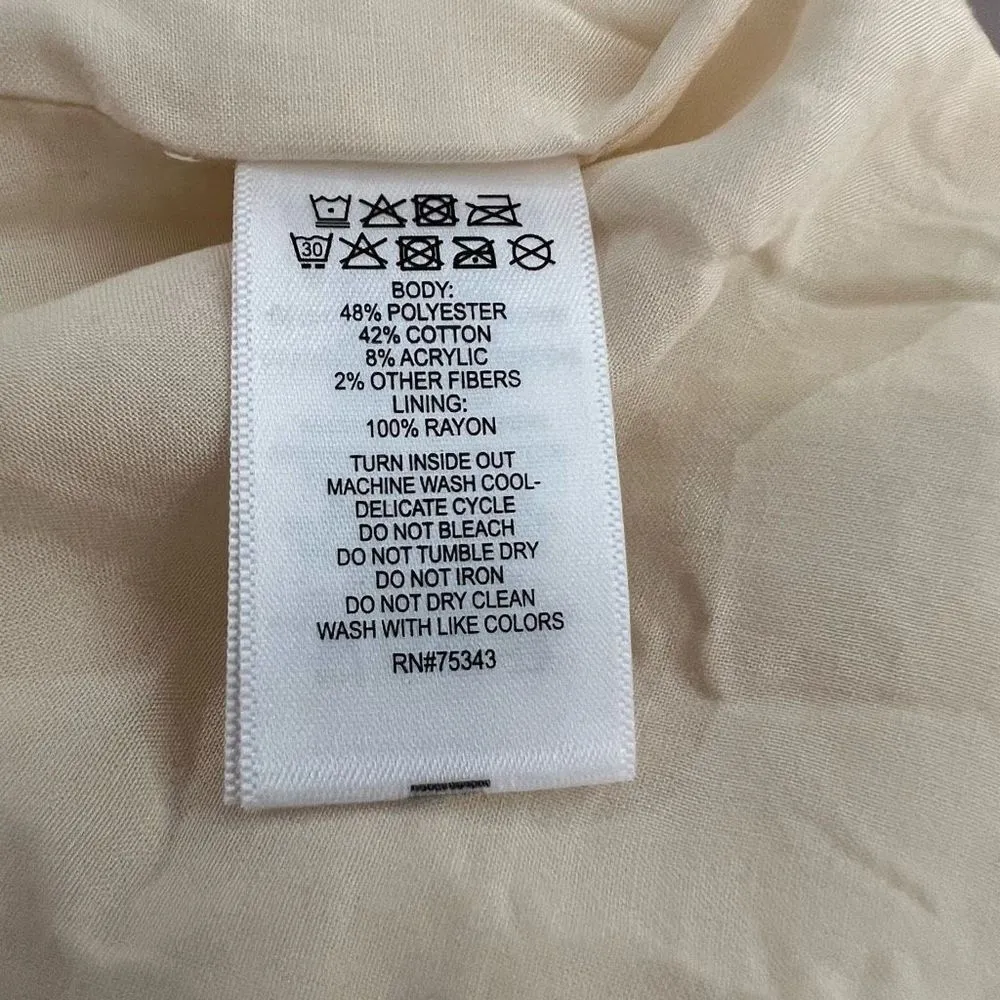 Nicole Miller Women's Sleeveless V-neck Tweed Lightweight Sheath Dress Cream Siz - Image 8