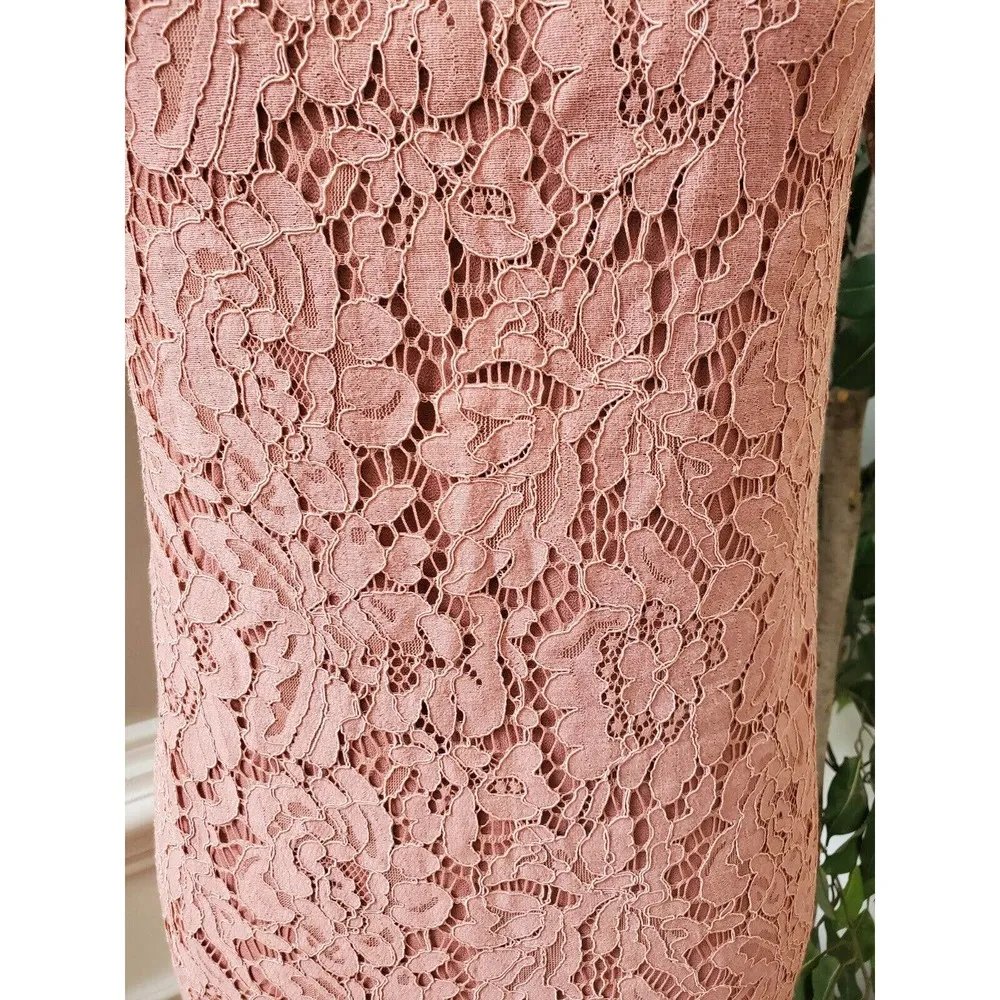 Haute Monde Womens Pink Floral Cotton Boat Neck Short Sleeve Knee Length Dress S - Image 3