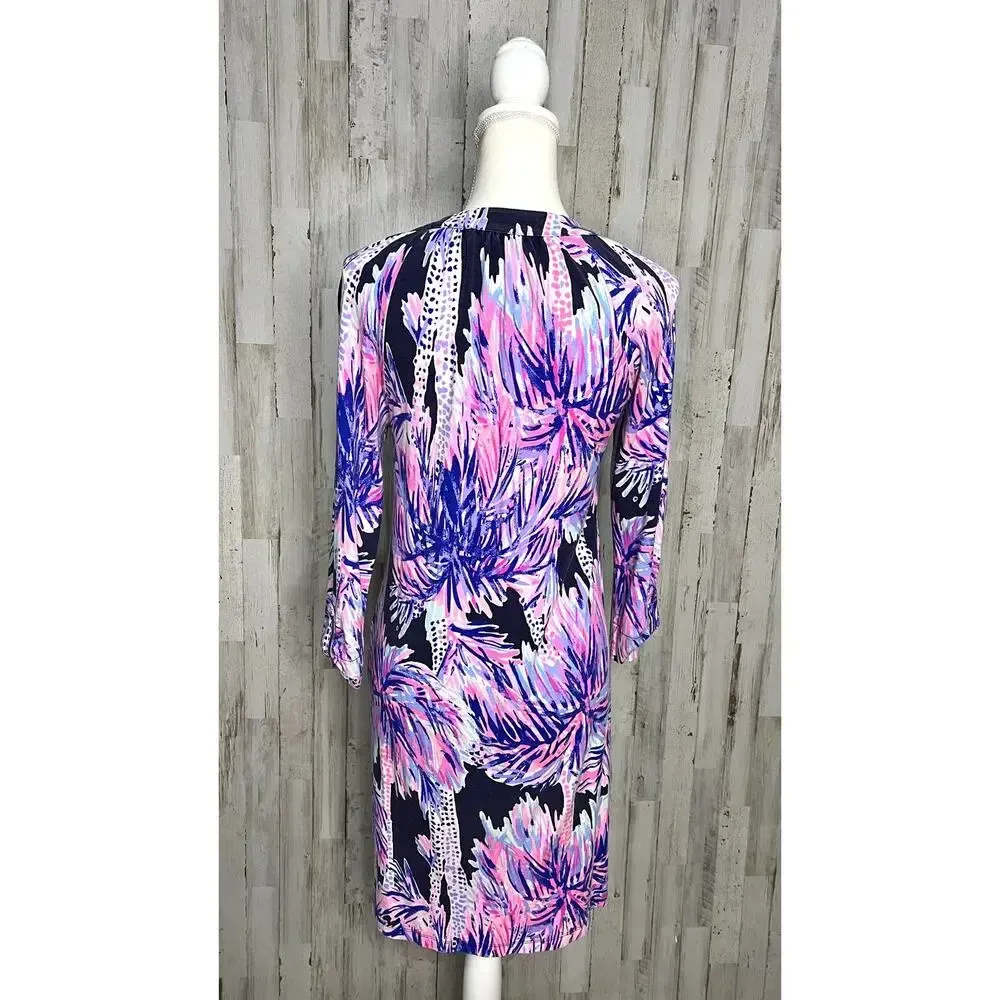 Lilly Pulitzer XS Bailor Shirt Dress Palm Leaf Knee‎ Length 3/4 Sleeve - Image 5