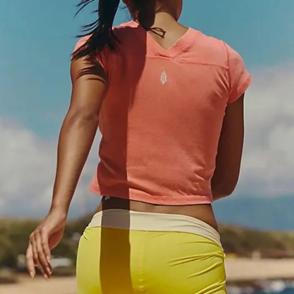 NWT Free People Hot Shot Baby Tee in Strawberry - Image 2