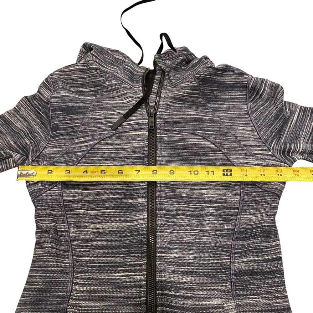 Lululemon Women’s 6 Hoodie Define Jacket Heathered Black White Full Zip‎ Sporty - Image 13