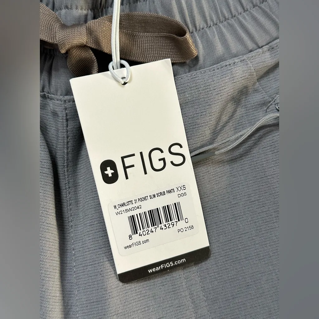 NWT FIGS Women’s Charlotte 21 Pocket Slim Scrub Pants - XXS - Dark Space Grey - Image 13