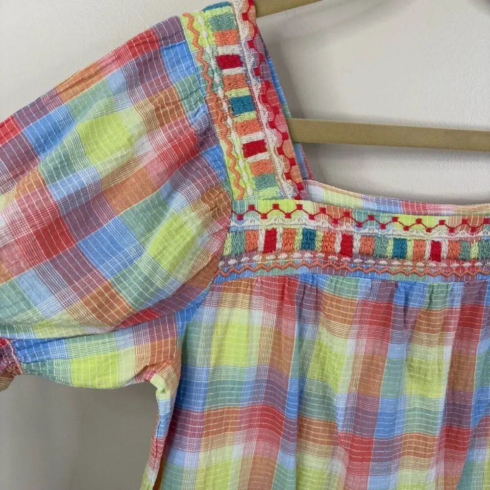 NEW Johnny Was Delacey Puff Sleeve Boho Embroidered Peasant Top Womens Small - Image 7