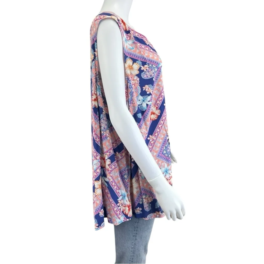 J. Jill NWT Floral Paisley Print Shell Size 3X Purple - Image 2