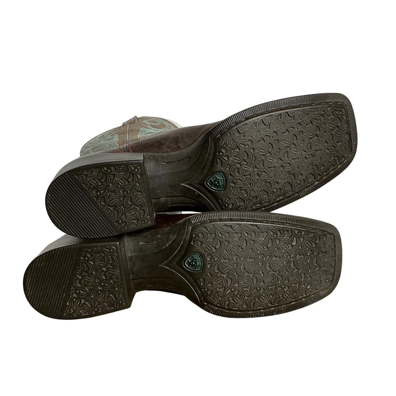 Ariat Legend Western Boots Women's 10B Brown Gold Leather‎ Turquoise Stitch - Image 9