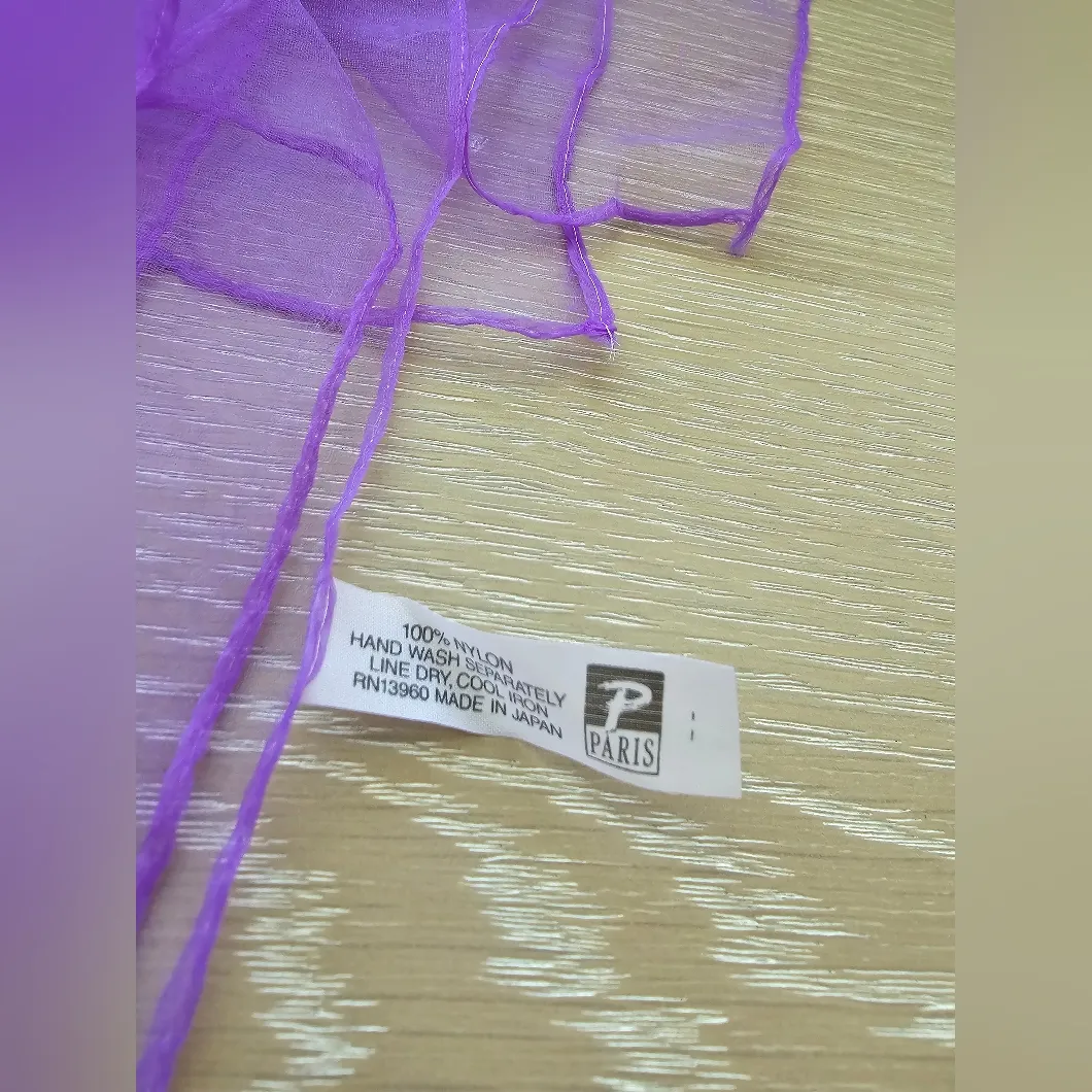 Paris Nylon Sheer Purple Neck Scarf - Image 3