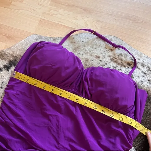 SPANX Ruched Slimming Shapewear One Piece Swimsuit in‎ Purple Size 14 - Image 3