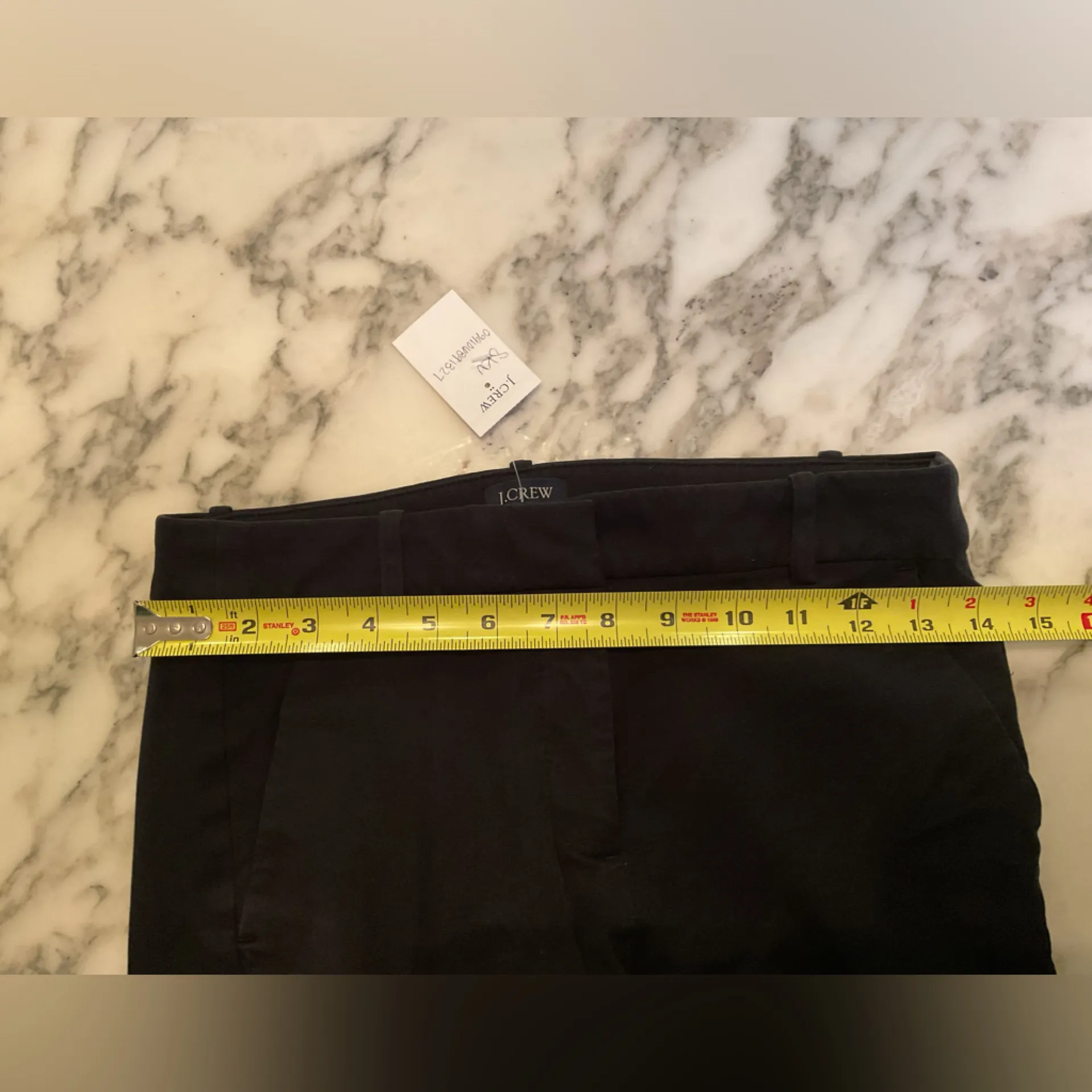 NWT J CREW Kallie Pants Black Straight Leg Ankle Stretch Cotton Sz 2 hem one leg - Image 5