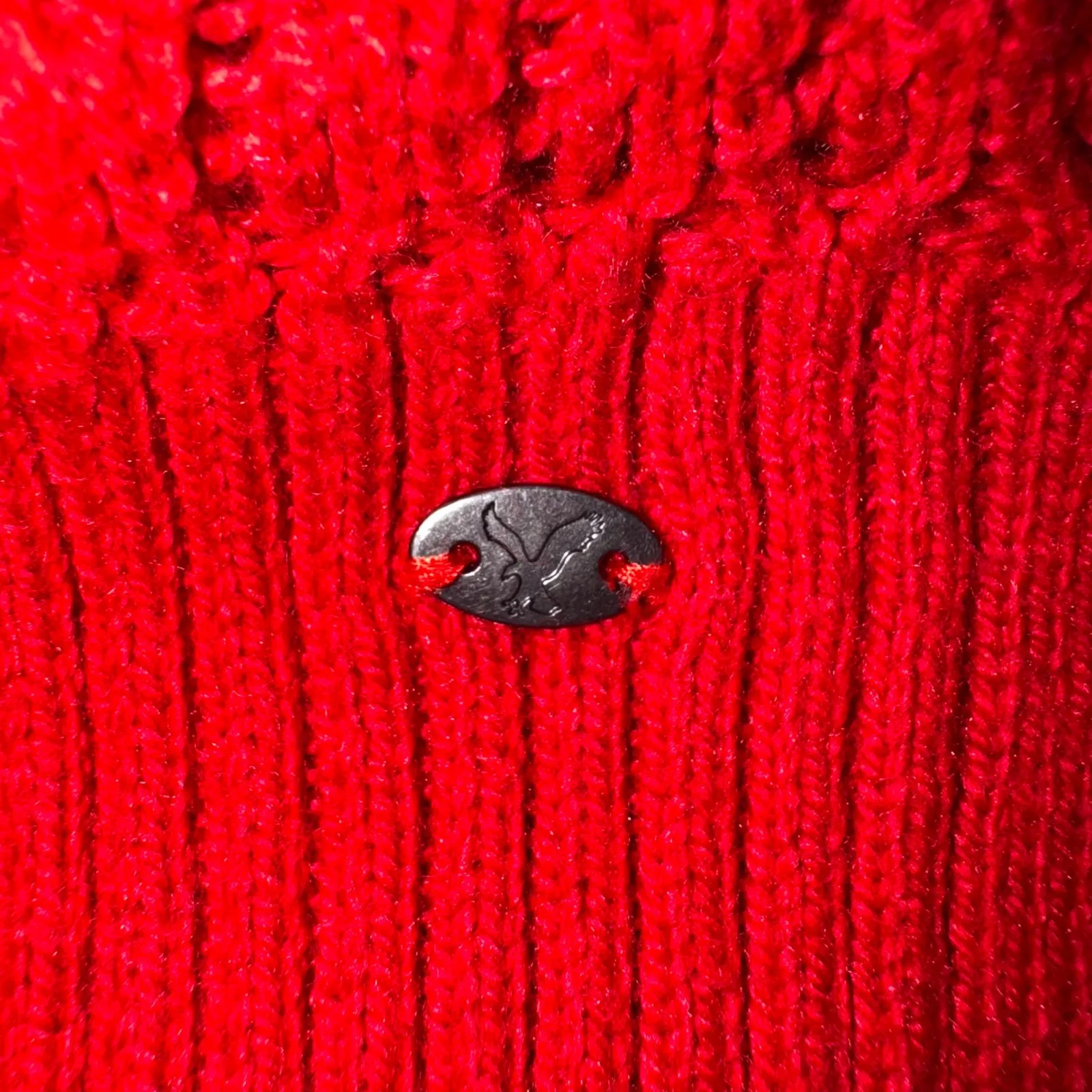 American Eagle Outfitters Sweater Medium M Red V Neck‎ Knit Pullover Casual - Image 3