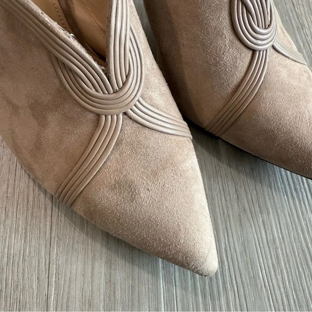 Beige Lianne Suede Stiletto Pointed Mules 10 - Image 4