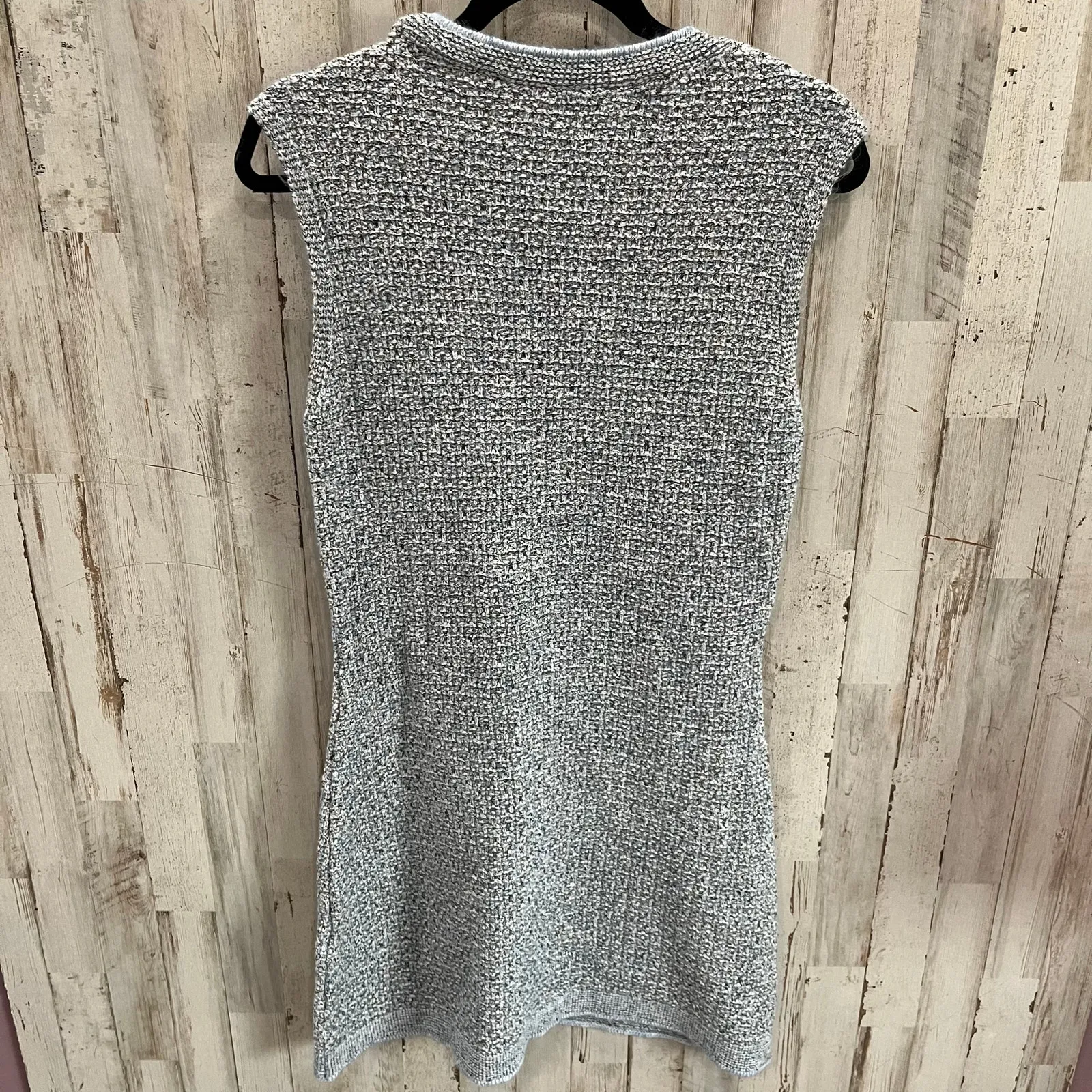 New H&M Blue Tweed Pocket Preppy Knit Sweater Dress Medium Twee Coquette - Image 7