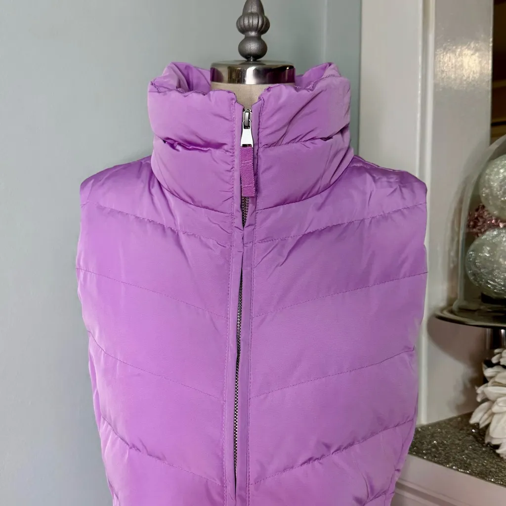 Talbots Purple Down Puffer Vest Winter Jacket Coat Size Medium - Image 3
