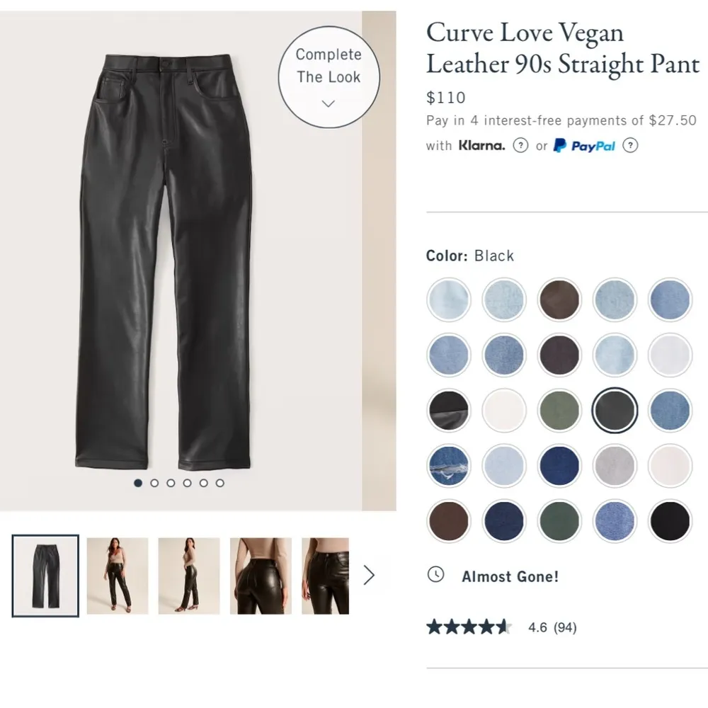 Abercrombie Vegan Leather Curve Love 90s Pants - Image 3