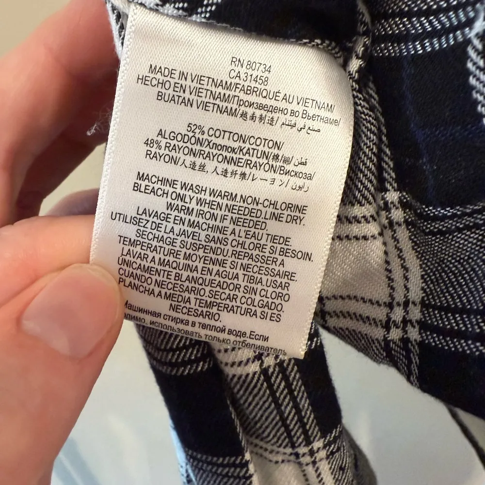 BCBGeneration | Black and White Plaid Button Down Shirt - Image 3