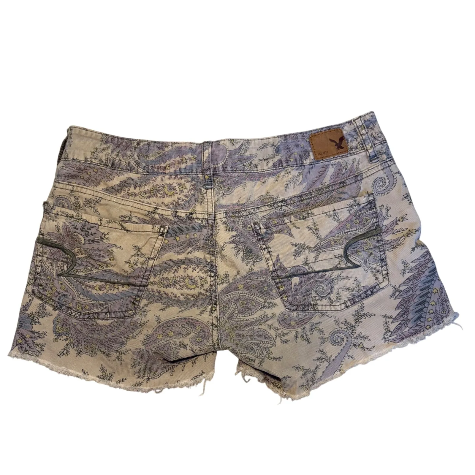 American Eagle Outfitters Corduroy Paisley Cutoff Shorts Women 6 Low Rise Cutoff - Image 5