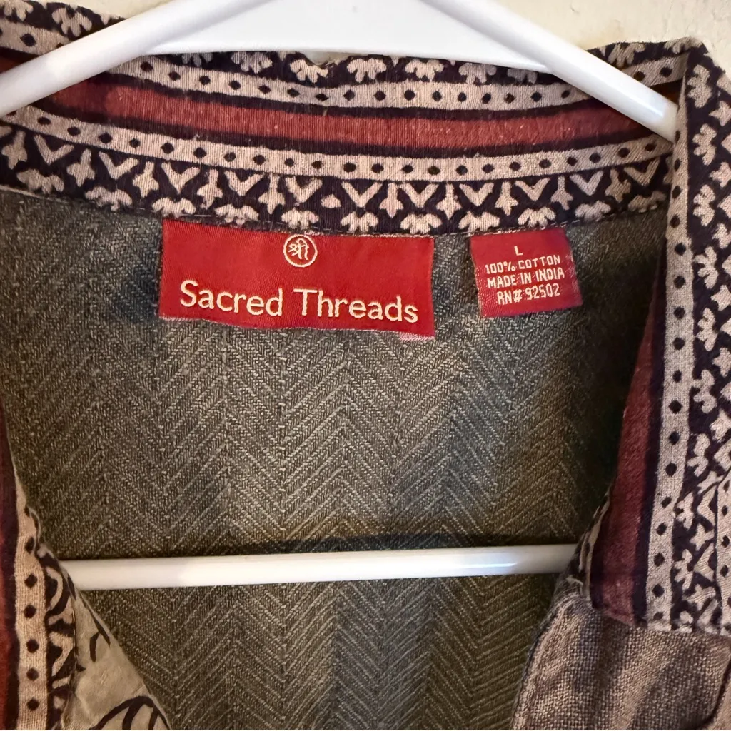 90's Patchwork Lightweight Jacket by Sacred Threads Women’s Size L - Image 3