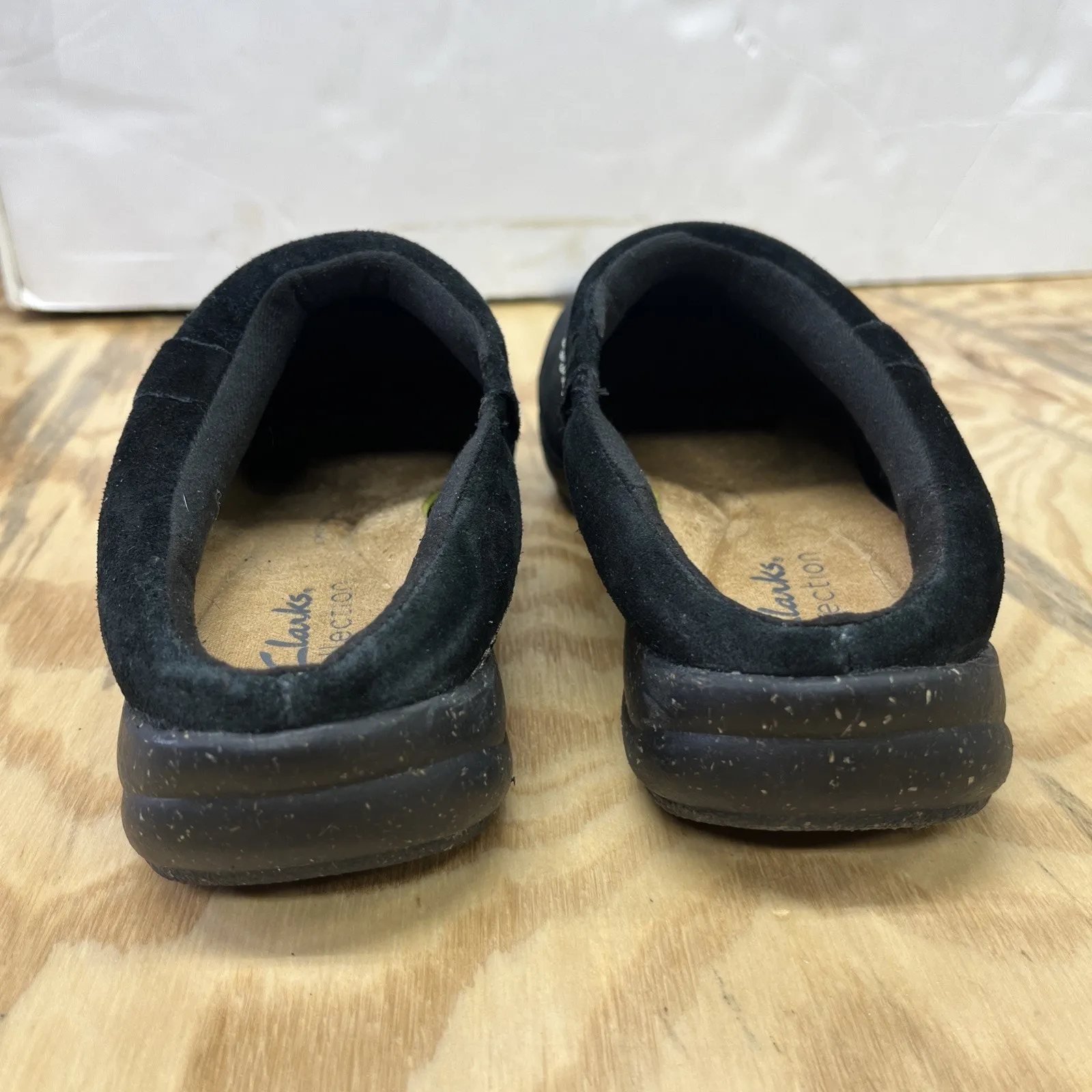 Clarks Roseville Echo Slip On Clog Black Suede Womens 6.5 Support Comfort - Image 7