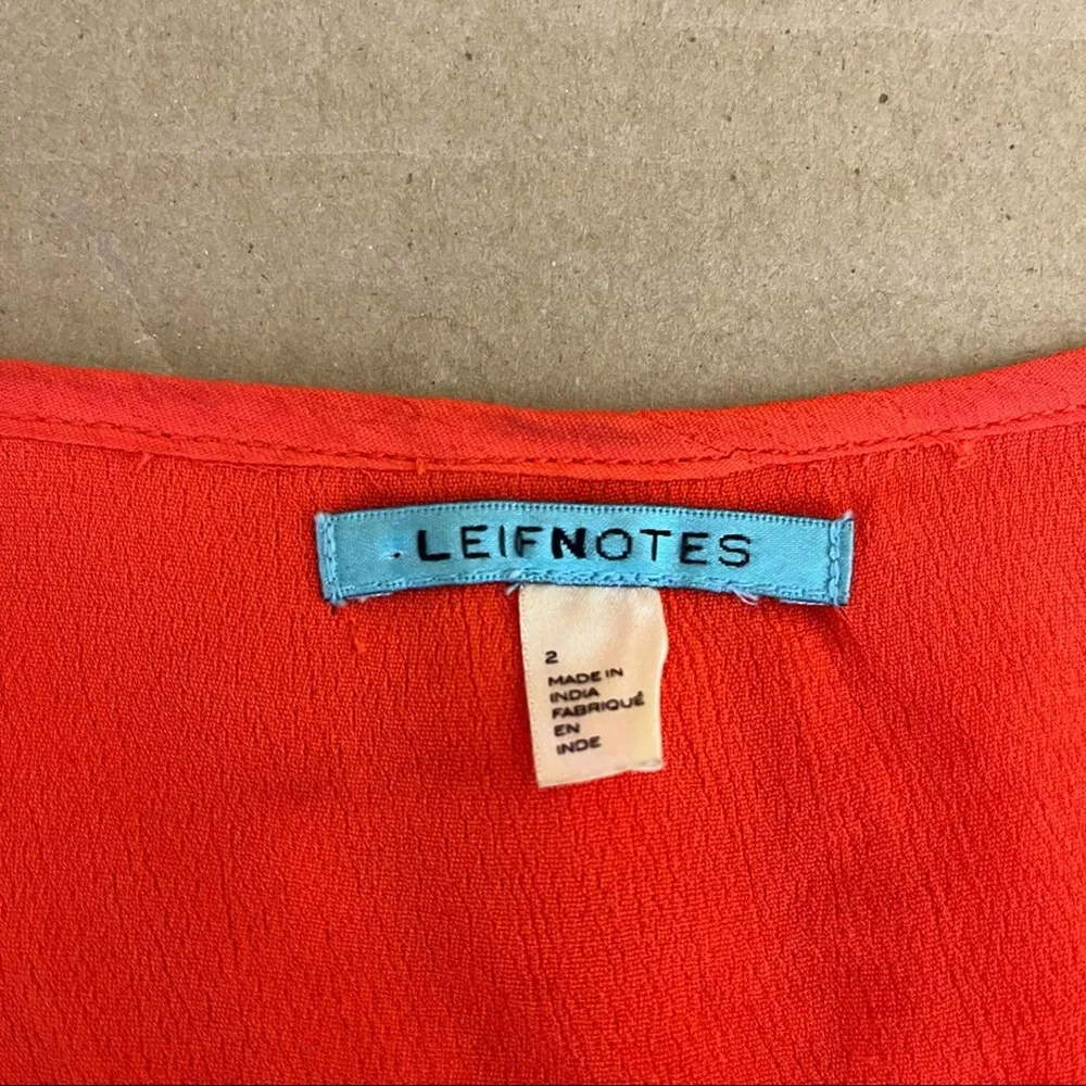 Anthropologie Leifnotes Orange Circle Dot Midi Dress - Image 7