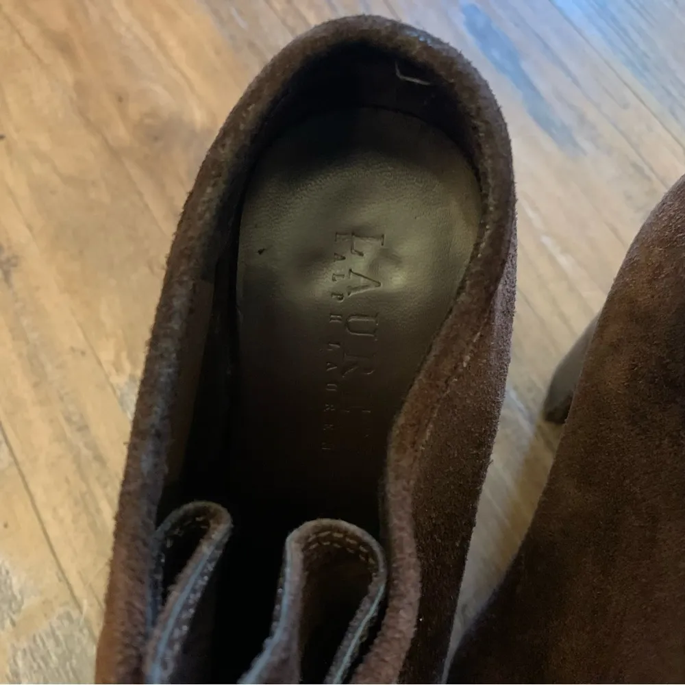 Lauren Ralph Lauren Brown Suede Denver Wedge Booties - Size 5.5 Shoes - Image 5