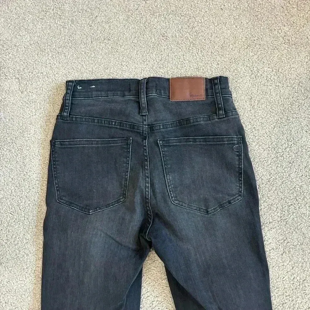 Madewell Cali Demi-Boot Jeans Asymmetrical Hem Edition Mid Rise Black Size 24 - Image 6