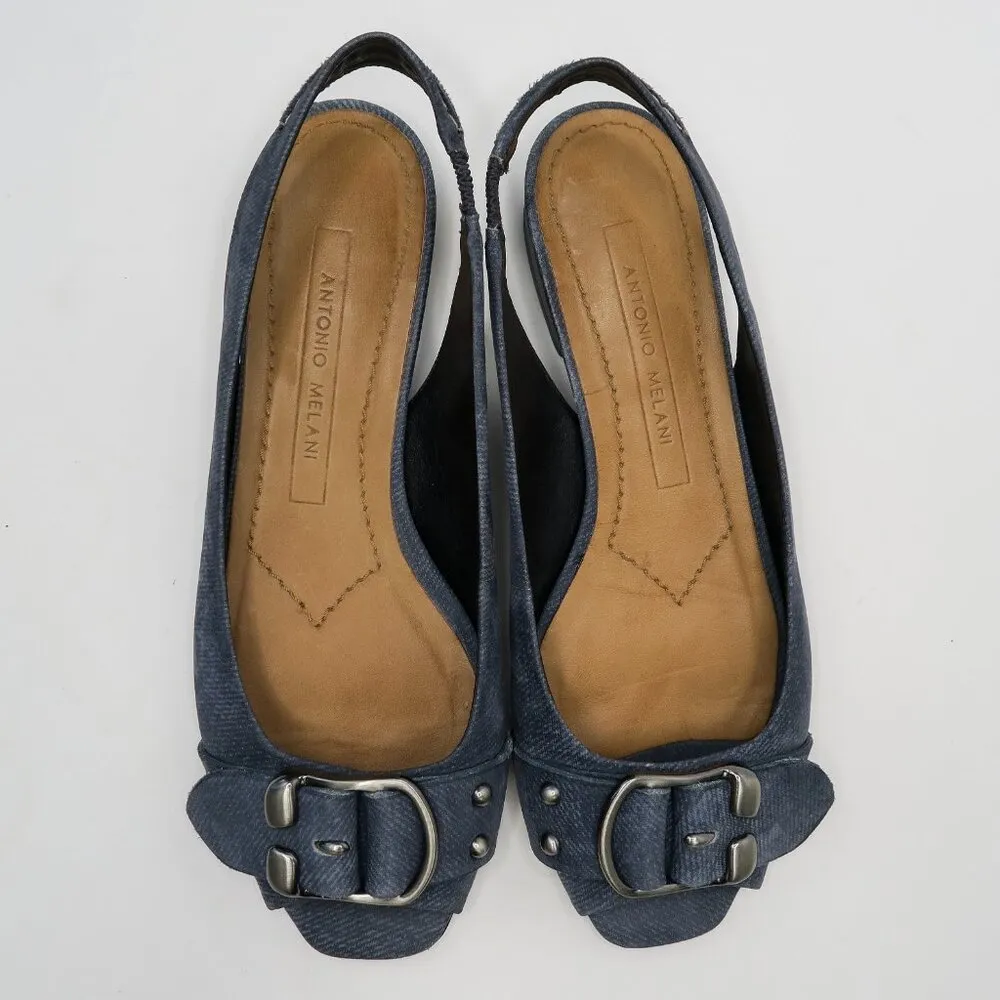 Vintage Y2K Antonio Melani Open Toe Slingback Flats - Image 3