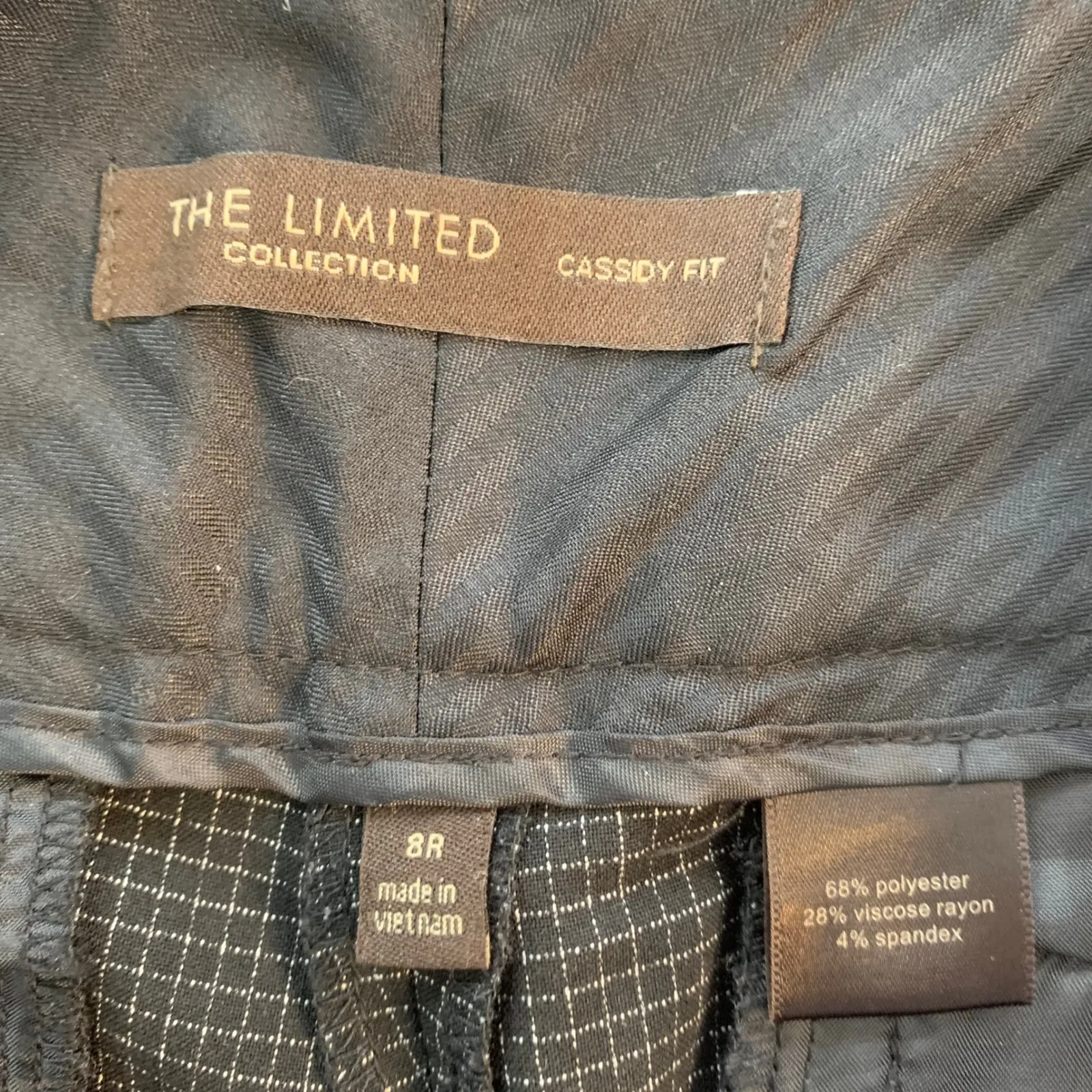 The Limited Collection Cassidy Fit Black Micro Plaid Flare Pants Size 8R Retro - Image 3