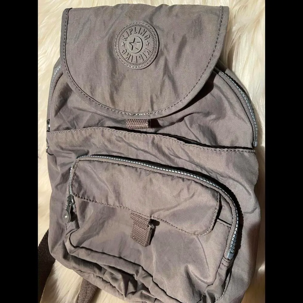 Kipling  Lightweight Grey Backpack - Image 3