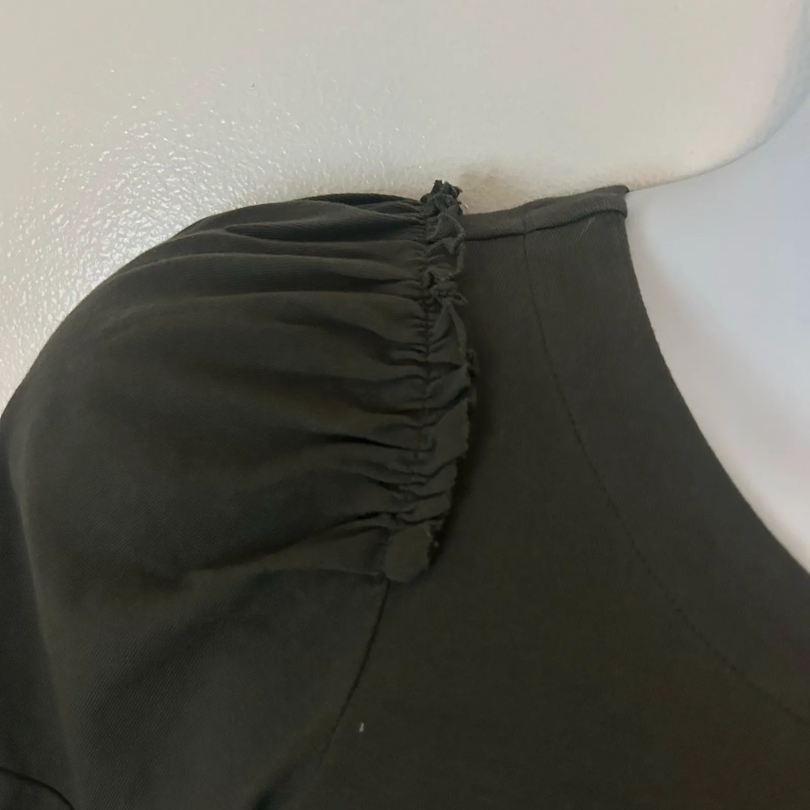 Madewell Women's Crew Neck Puff-Sleeve Relaxed Tee Dark Green XS X-Small New - Image 4