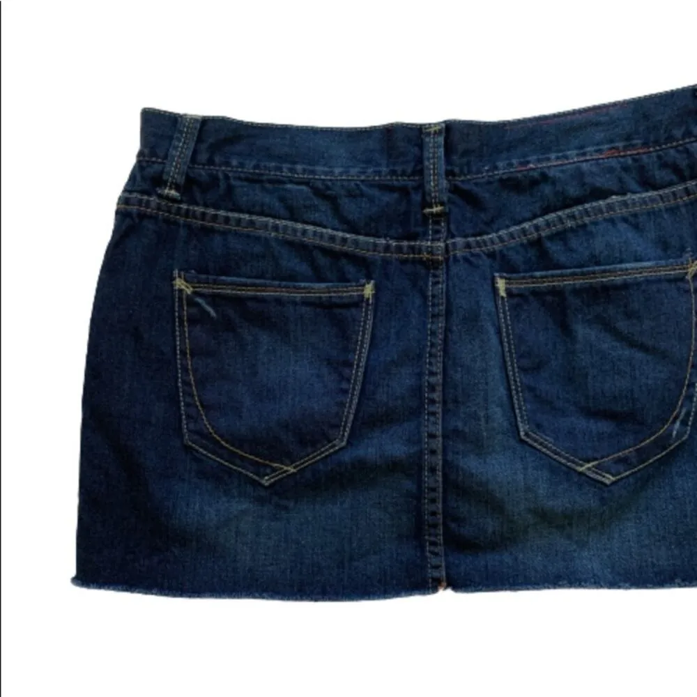 Paper Denim & Cloth Skirt Vanessa Dark Wash Distressed Jean Mini Skirt Size 28 - Image 7