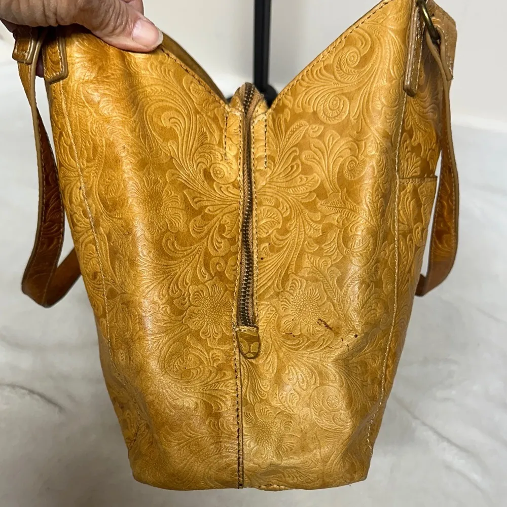 Steven By Steve Madden Embossed Mustard Colored leather Shoulder Bag - Image 9