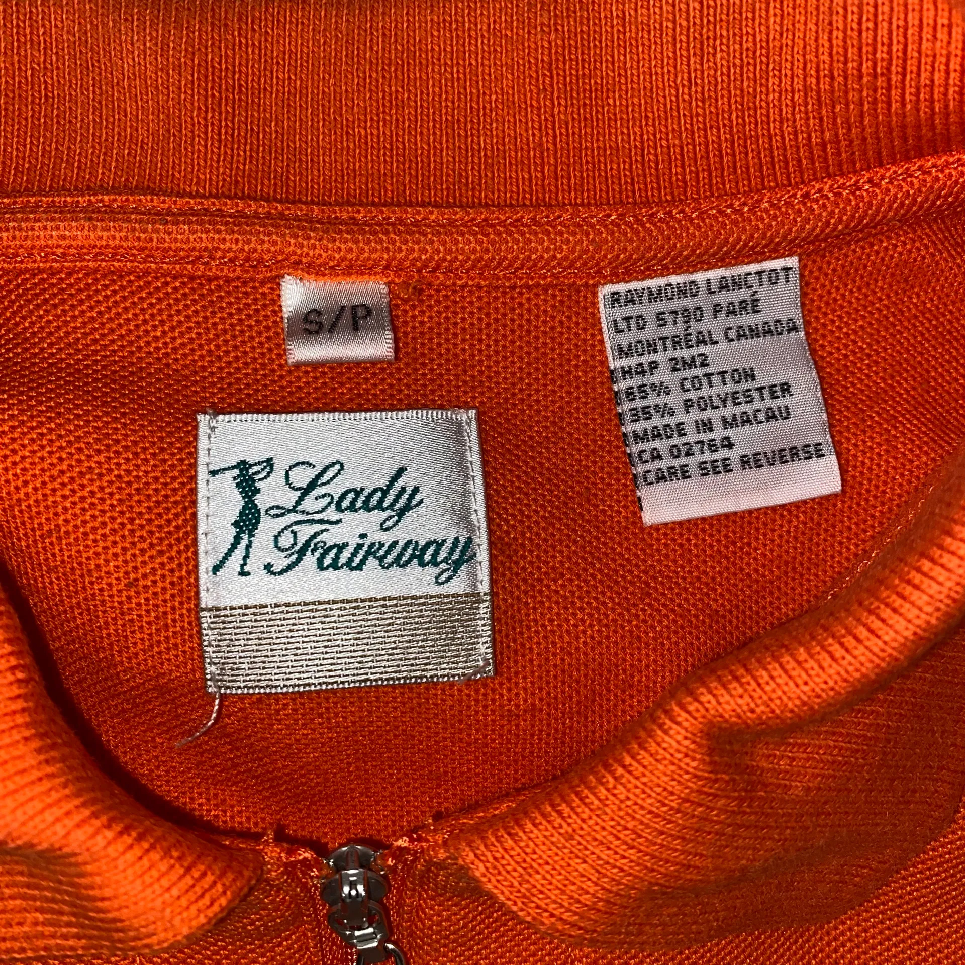 1/4 zip polo golf shirt with side golf ball pocket orange sz SM - Image 8