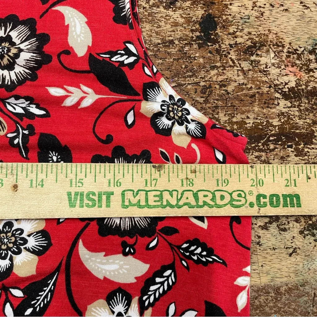 J. Jill Womens Red Floral Knee Length Tank Dress Size‎ LP Large Petite Summer Size undefined - Image 4