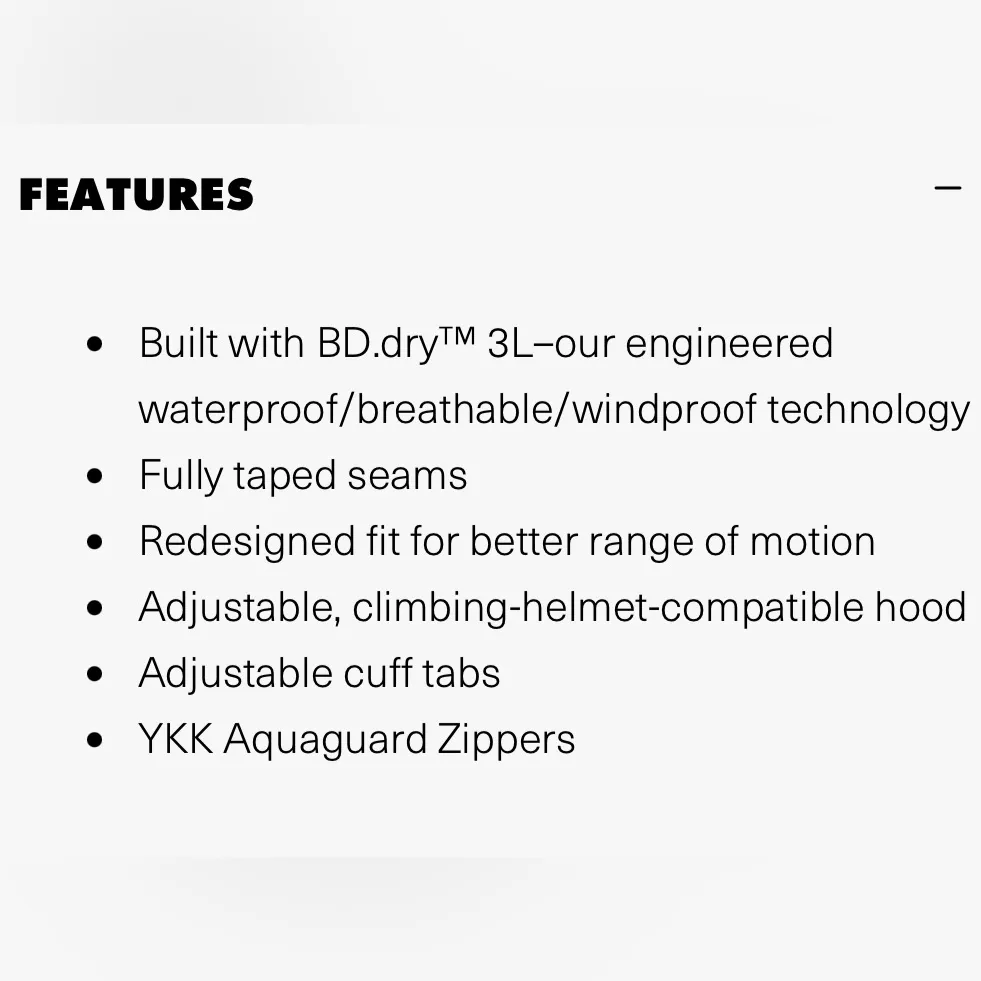 Black Diamond Highline Stretch Shell breathable rain jacket in turquoise Blue - Image 15