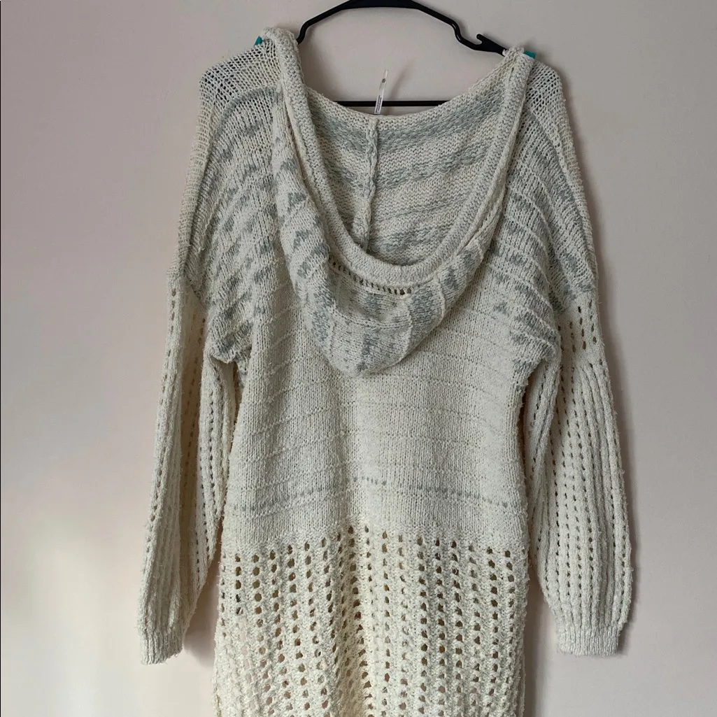Free People One That I Want crochet oversize hooded sweater - Image 5