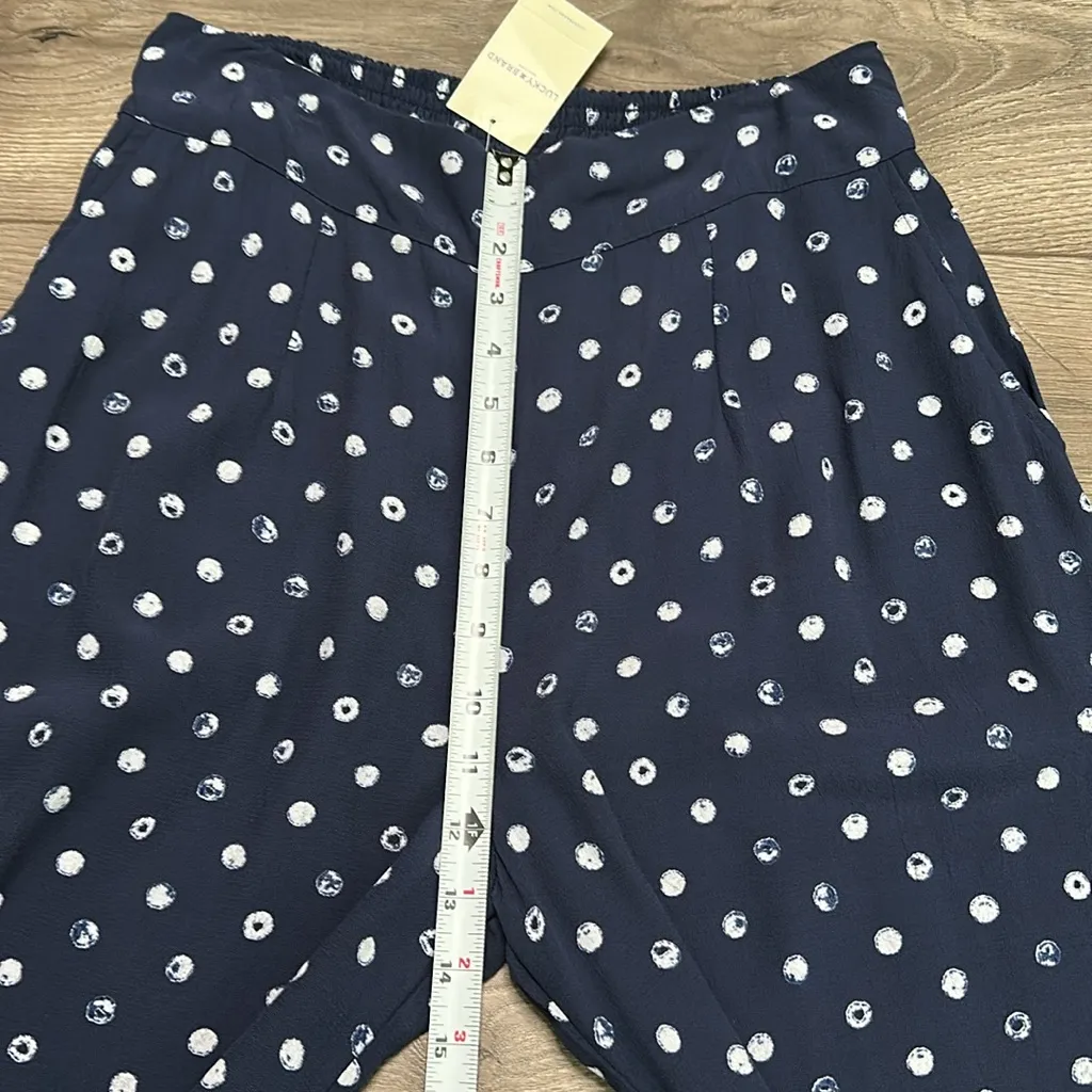Lucky Brand High Rise Wide Leg Palazzo Pants Blue‎ White Size Large - Image 10