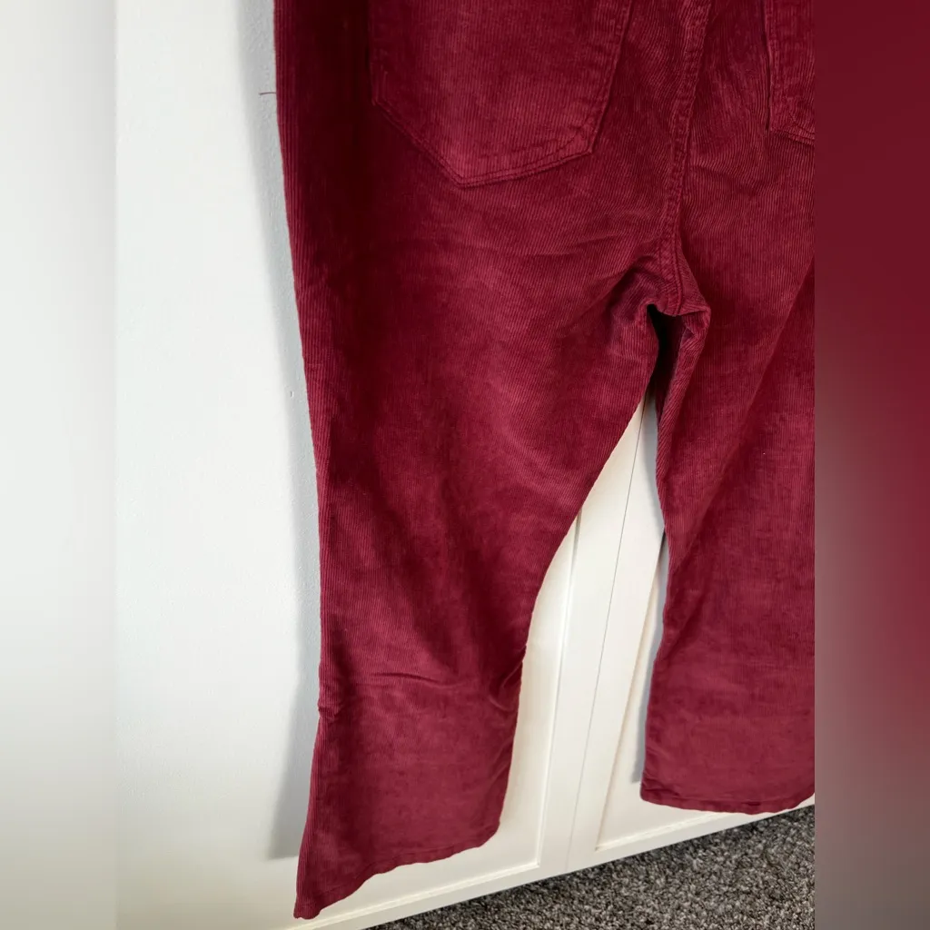 Kensie Women’s‎ NWT The Savannah High Rise Flare Red Corduroy Pants Size 12 - Image 10