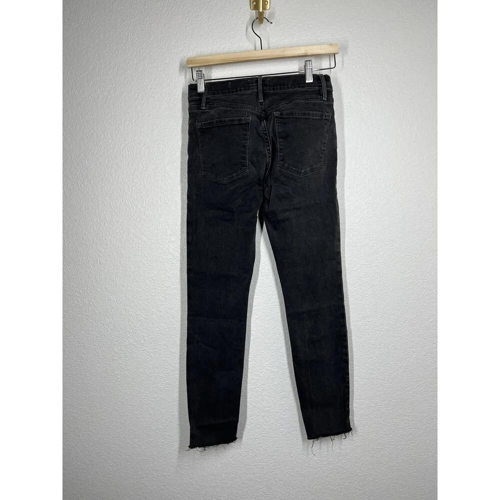 Frame Le Skinny De Jeanne Jean Size 27 Drover Raw Front Split Hem - Image 4