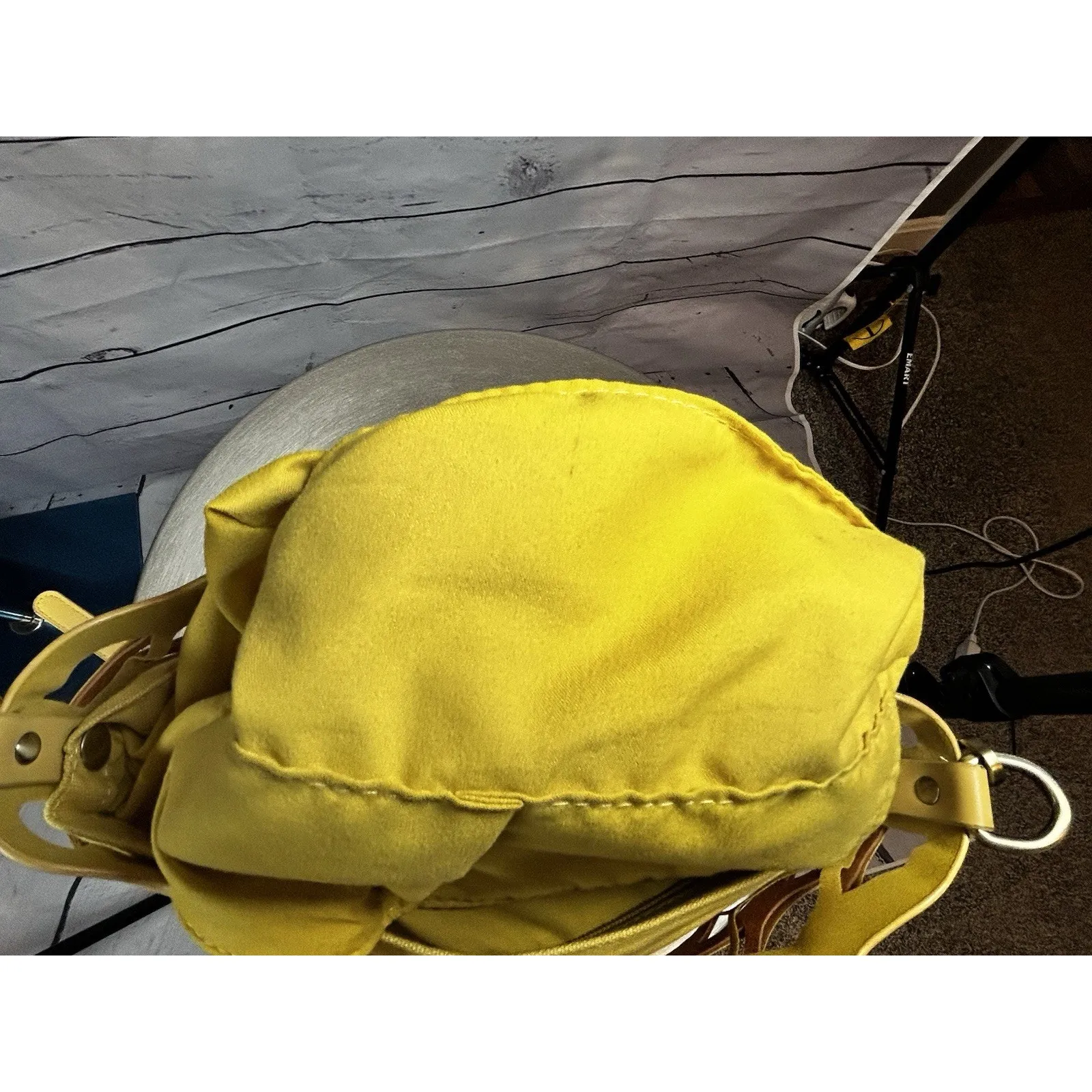 Joy Susan Yellow Vegan Leather Laser-Cut Tote Bag with Inner Pouch & Strap - Image 6