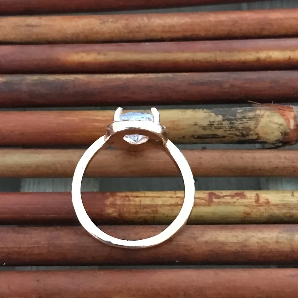 Teardrop Solitaire Ring Rose Gold color size 7 - Image 4