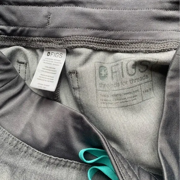 Figs Livingston Basic Scrub Pants Yoga Waistband Straight Leg Gray Size XXS 2XS - Image 9