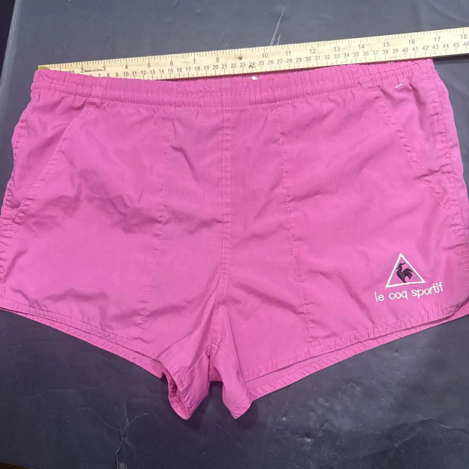 Vintage 80s 90s Le Coq Sportif RN 73349 Women’s Pink Running Athletic Shorts Sm - Image 4