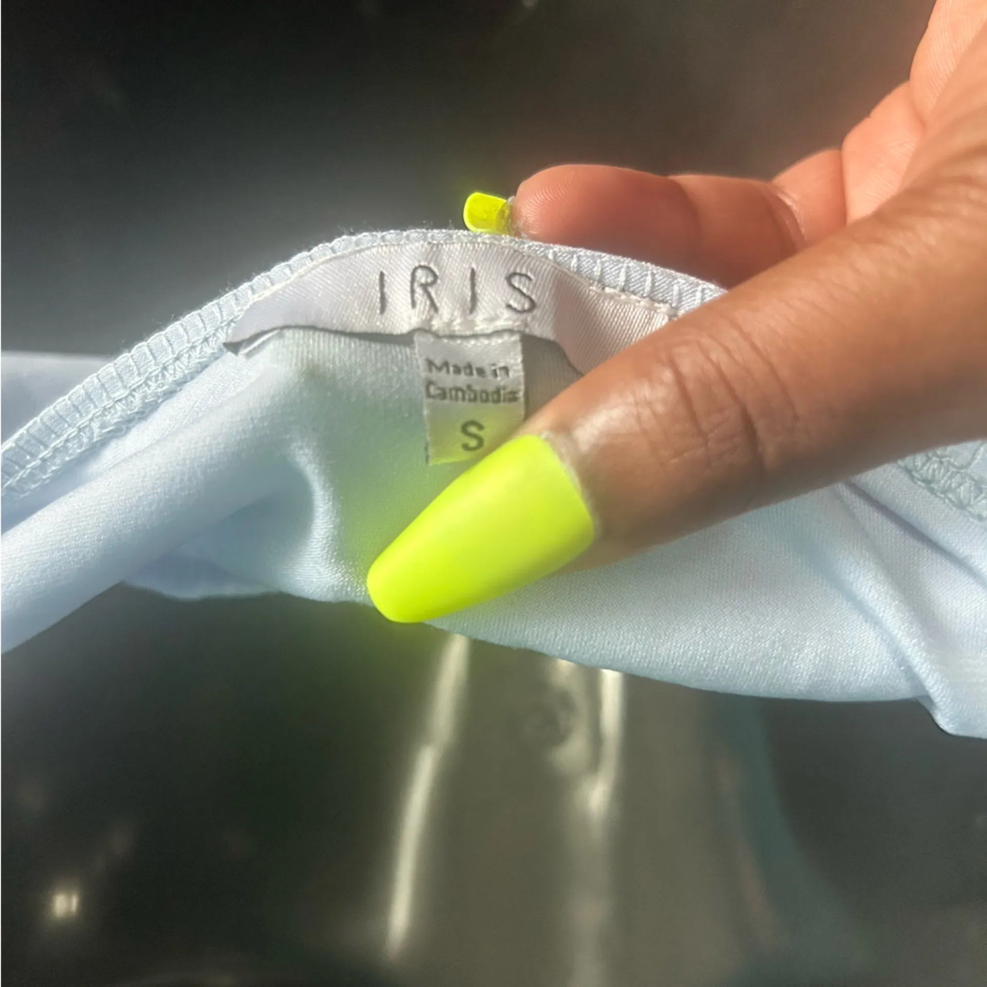 Iris Light Blue Halter Crop Top – Size Small - Image 2