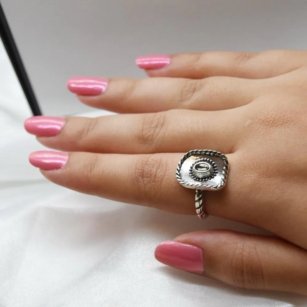 Cowboy Hat Ring Silver - Image 4