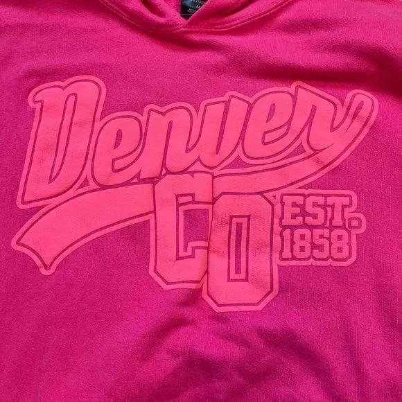 Point Sportswear Women's Pink Denver‎ Colorado Est. 1858 Pullover Hoodie Size M Size M - Image 6